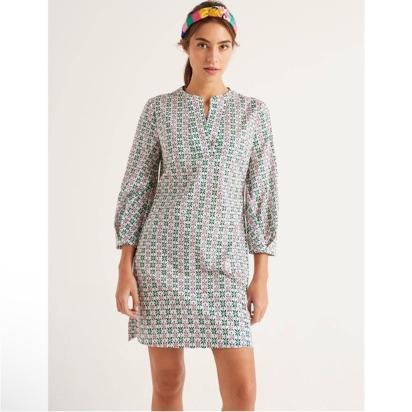 Boden Roberta Kaftan in Ivory Plumeria Dress Tunic Beach Cover Up Size 8 NWT - Picture 1 of 12